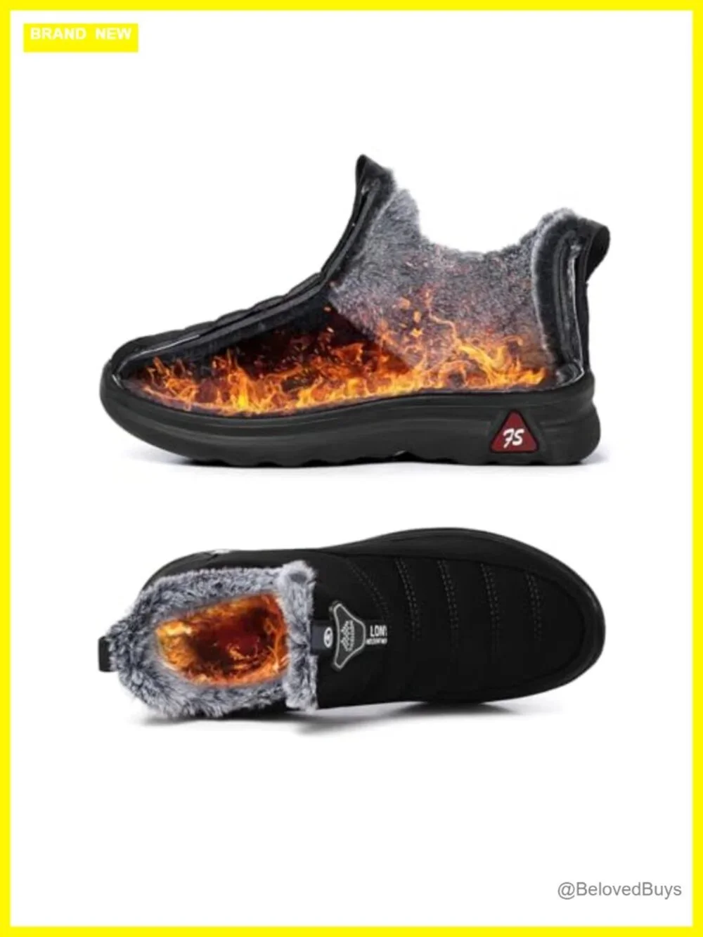 Warm Fur Lined Water Resistant Slip On Ankle Snow Boots